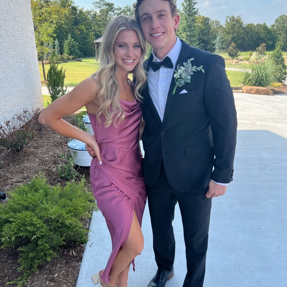 Pink satin midi dress!!! - Picture 2 of 4